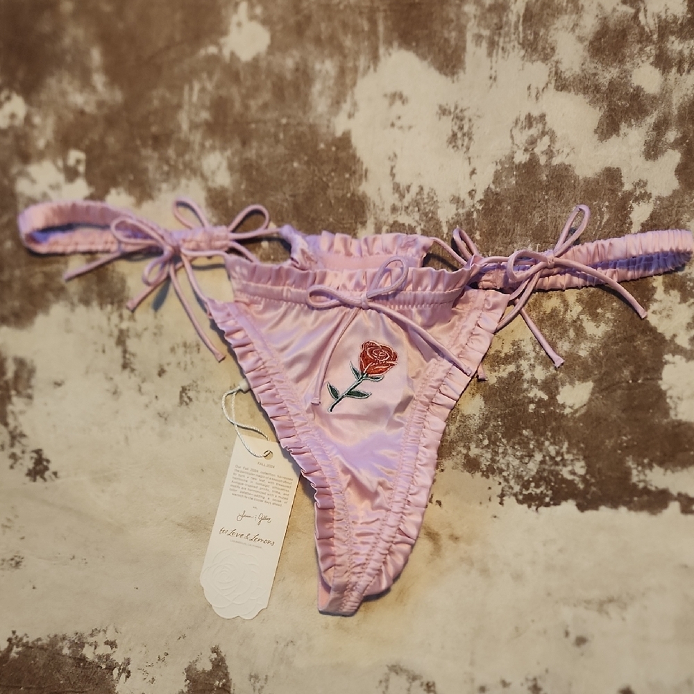 For Love and Lemons Light Pink Panty/thong. Size: S